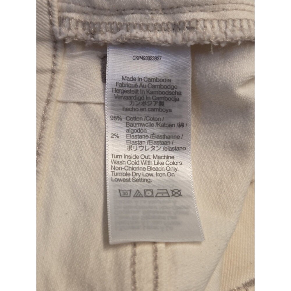 Madewell Emmett Wide Leg Jeans Patch Pocket Ivory 32 High Rise Raw Edge Hem Read - Picture 7 of 13
